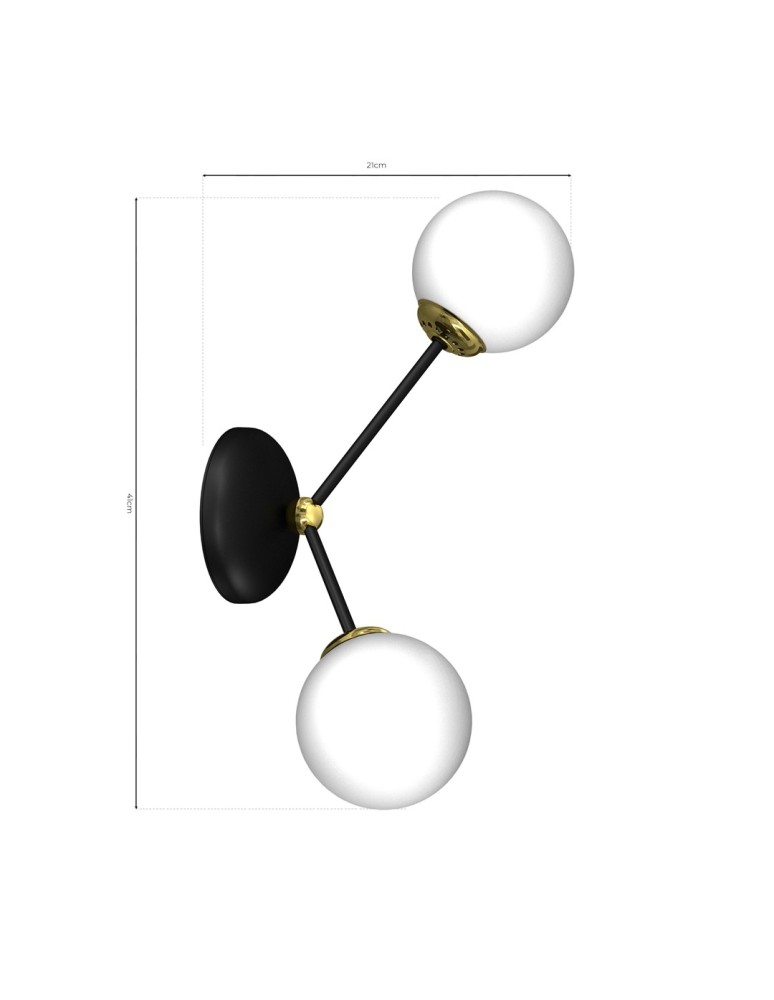 Milagro Kinkiet JOY BLACK / GOLD 2xE14 MLP7458 Milagro Kinkiet JOY BLACK / GOLD 2xE14 MLP7458