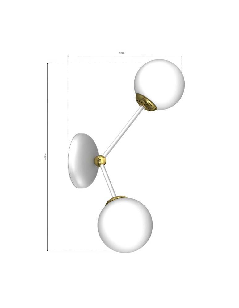Milagro Kinkiet JOY WHITE / GOLD 2xE14 MLP7462 Milagro Kinkiet JOY WHITE / GOLD 2xE14 MLP7462