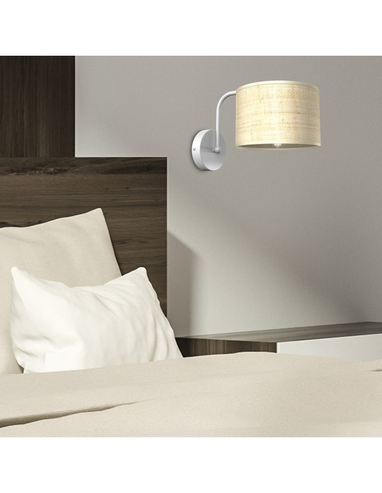 Milagro Kinkiet MARSHALL WHITE / RATTAN 1xE27 MLP7482 Milagro Kinkiet MARSHALL WHITE / RATTAN 1xE27 MLP7482