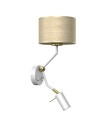Milagro Kinkiet MARSHALL WHITE / RATTAN 1xE27 + 1x mini GU10 MLP7483