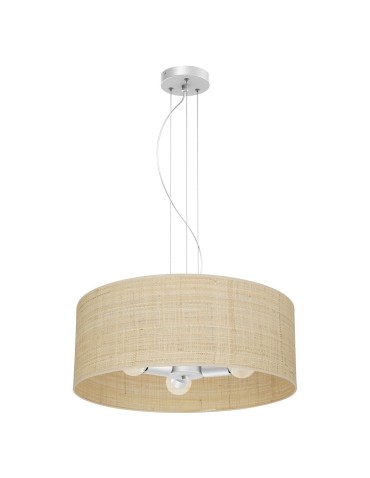 Milagro Lampa wisząca MARSHALL WHITE / RATTAN 3xE27 MLP7490