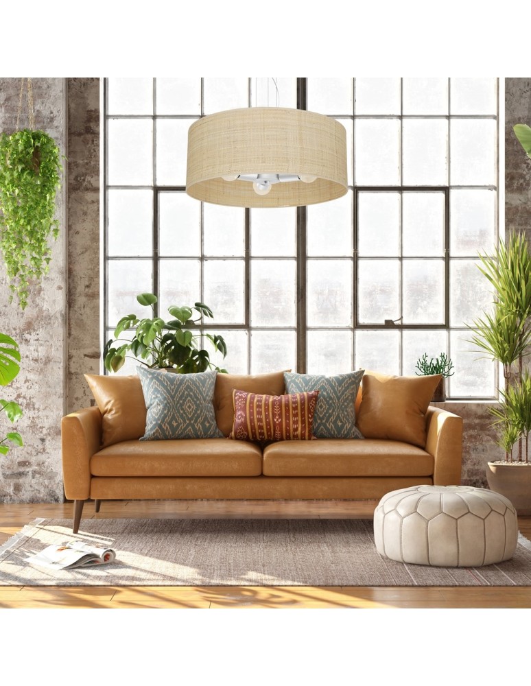 Milagro Lampa wisząca MARSHALL WHITE / RATTAN 3xE27 MLP7490 Milagro Lampa wisząca MARSHALL WHITE / RATTAN 3xE27 MLP7490