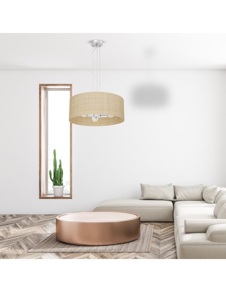 Milagro Lampa wisząca MARSHALL WHITE / RATTAN 3xE27 MLP7490 Milagro Lampa wisząca MARSHALL WHITE / RATTAN 3xE27 MLP7490