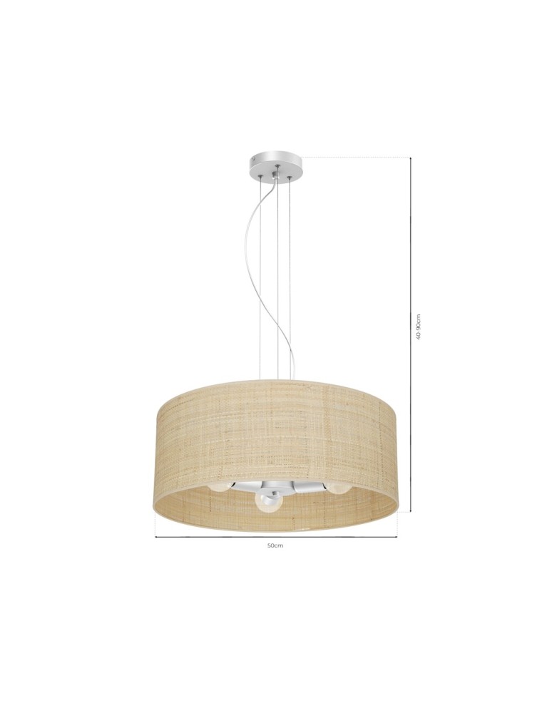Milagro Lampa wisząca MARSHALL WHITE / RATTAN 3xE27 MLP7490 Milagro Lampa wisząca MARSHALL WHITE / RATTAN 3xE27 MLP7490