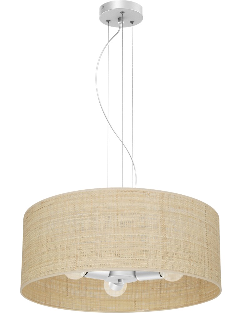Milagro Lampa wisząca MARSHALL WHITE / RATTAN 3xE27 MLP7490 Milagro Lampa wisząca MARSHALL WHITE / RATTAN 3xE27 MLP7490