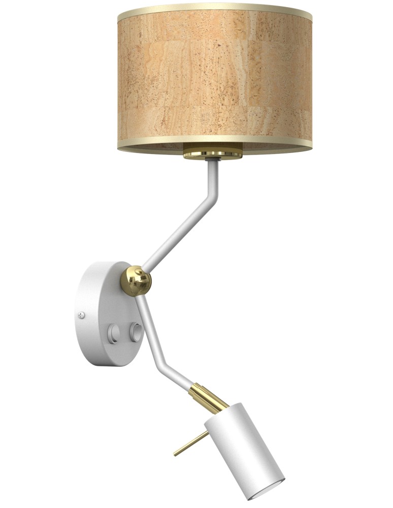 Milagro Kinkiet CORK White/Cork 1xE27 + Mini GU10 MLP7516 Milagro Kinkiet CORK White/Cork 1xE27 + Mini GU10 MLP7516