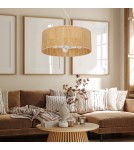 Lampy wiszące boho - Milagro Lampa wisząca CORK White/Cork 3xE27 MLP7523 - product 6