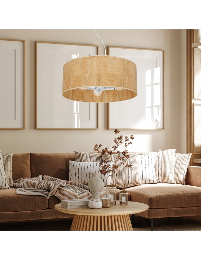 Milagro Lampa wisząca CORK White/Cork 3xE27 MLP7523