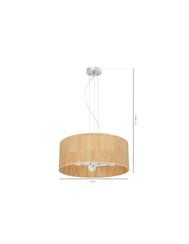 Milagro Lampa wisząca CORK White/Cork 3xE27 MLP7523