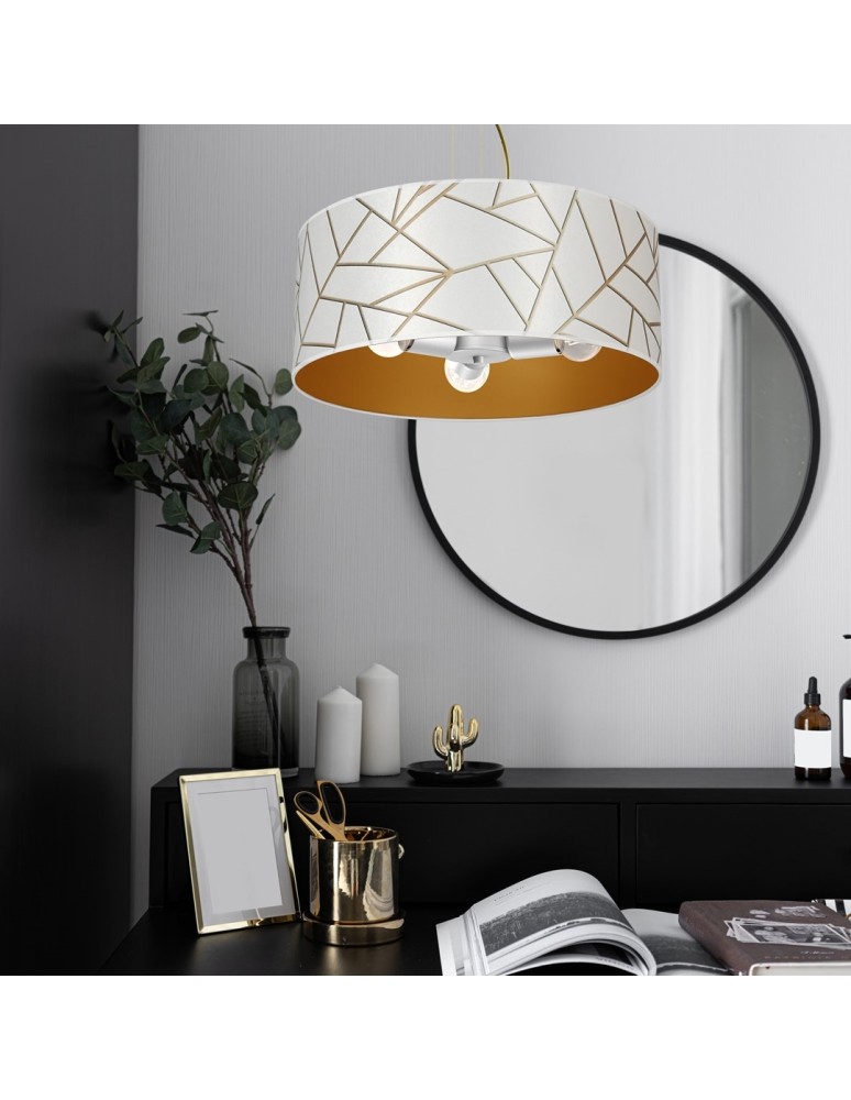 Milagro Lampa wisząca ZIGGY WHITE White/Gold 3xE27 MLP7569 Milagro Lampa wisząca ZIGGY WHITE White/Gold 3xE27 MLP7569