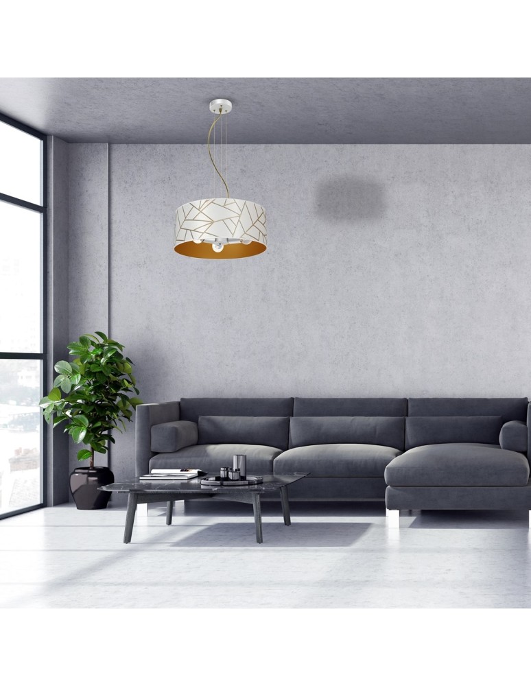 Milagro Lampa wisząca ZIGGY WHITE White/Gold 3xE27 MLP7569 Milagro Lampa wisząca ZIGGY WHITE White/Gold 3xE27 MLP7569
