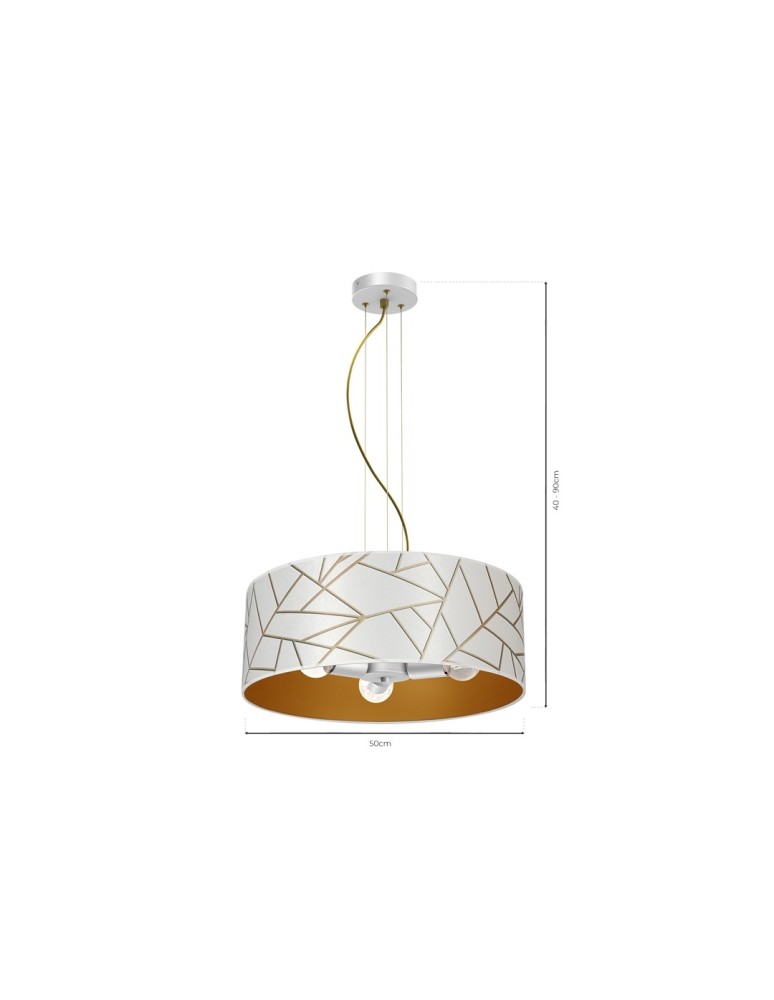 Milagro Lampa wisząca ZIGGY WHITE White/Gold 3xE27 MLP7569 Milagro Lampa wisząca ZIGGY WHITE White/Gold 3xE27 MLP7569