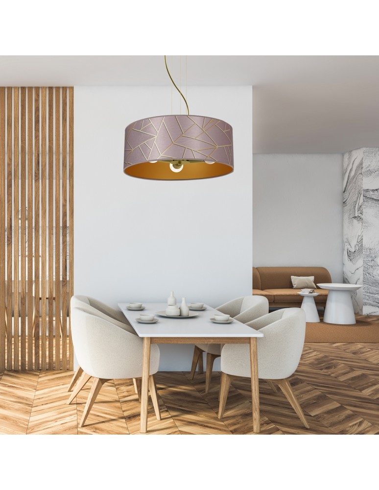 Milagro Lampa wisząca ZIGGY PINK Gold/Pink 3xE27 MLP7591