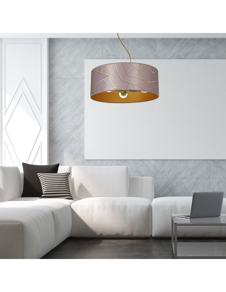 Milagro Lampa wisząca ZIGGY PINK Gold/Pink 3xE27 MLP7591