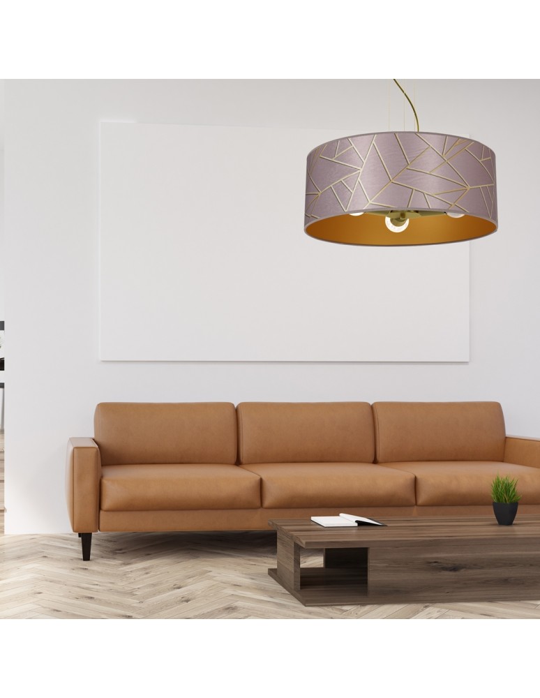 Milagro Lampa wisząca ZIGGY PINK Gold/Pink 3xE27 MLP7591