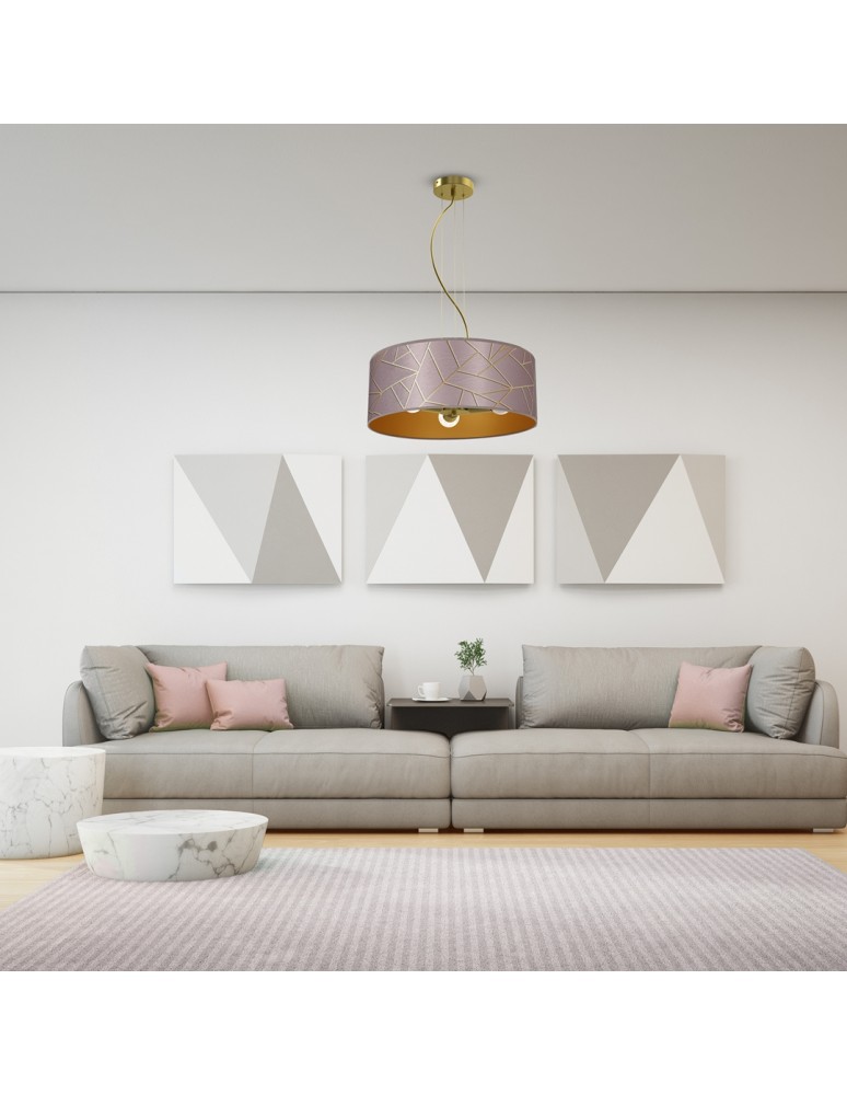 Milagro Lampa wisząca ZIGGY PINK Gold/Pink 3xE27 MLP7591