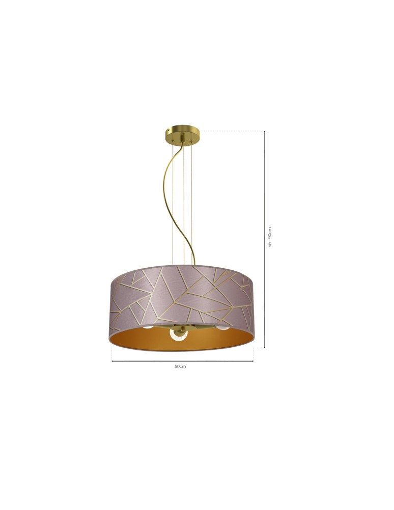 Milagro Lampa wisząca ZIGGY PINK Gold/Pink 3xE27 MLP7591