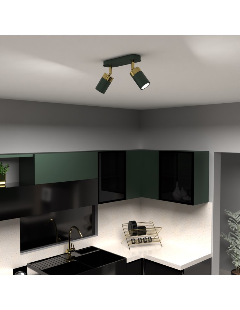 Milagro Lampa sufitowa JOKER GREEN/GOLD 2xGU10 MLP7718 Milagro Lampa sufitowa JOKER GREEN/GOLD 2xGU10 MLP7718