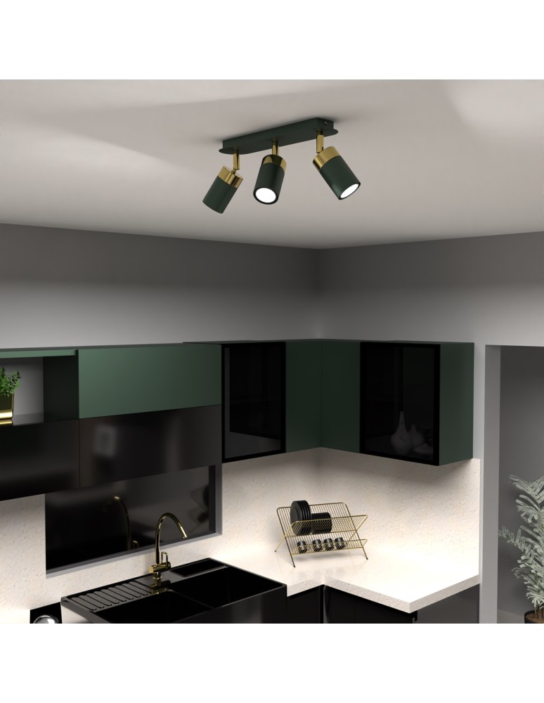 Milagro Lampa sufitowa JOKER GREEN/GOLD 3xGU10 MLP7719 Milagro Lampa sufitowa JOKER GREEN/GOLD 3xGU10 MLP7719