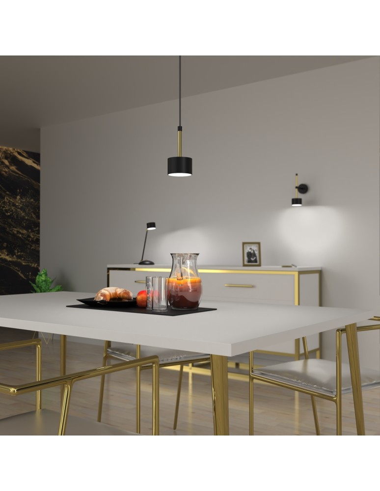 Milagro Lampa wisząca ARENA BLACK/GOLD 1xGX53 MLP7760