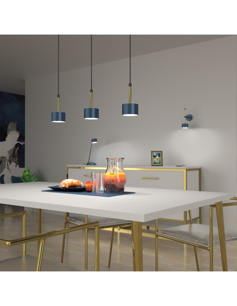 Milagro Lampa wisząca ARENA BLUE/GOLD 3xGX53 MLP7773