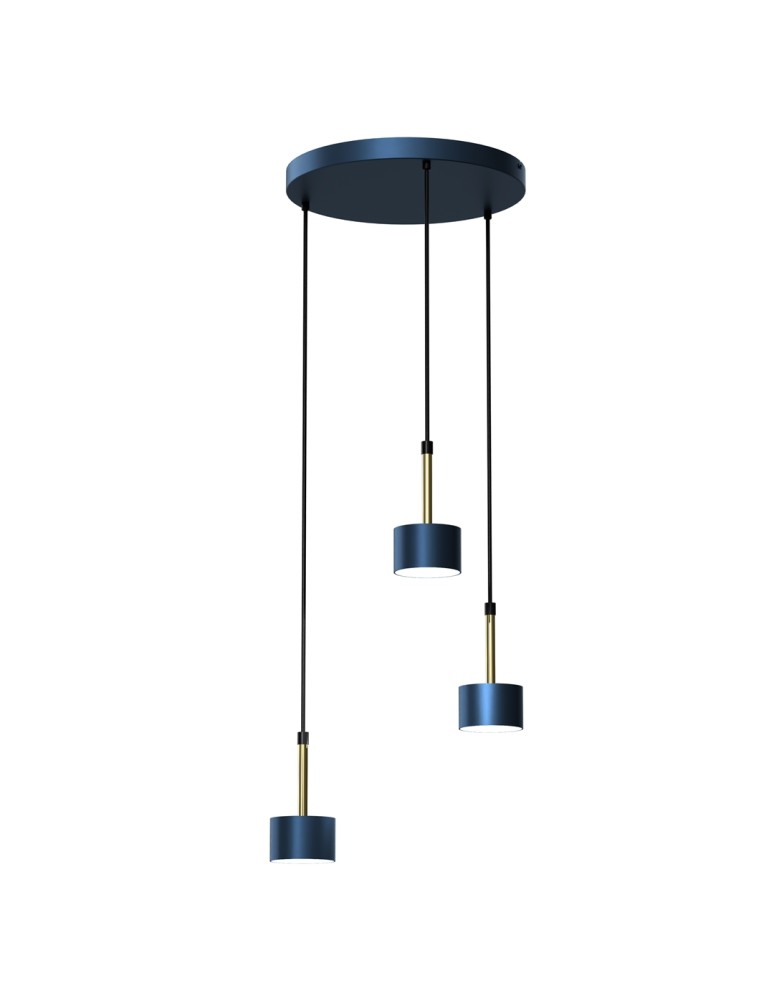 Milagro Lampa wisząca ARENA BLUE/GOLD 3xGX53 MLP7774