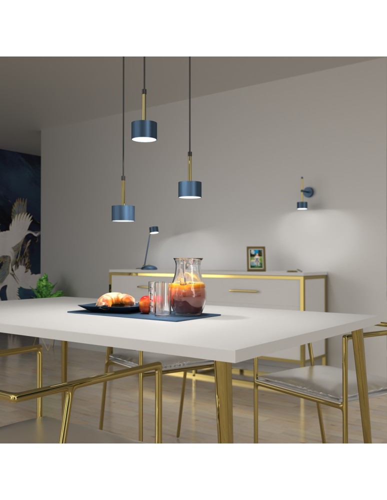 Milagro Lampa wisząca ARENA BLUE/GOLD 3xGX53 MLP7774