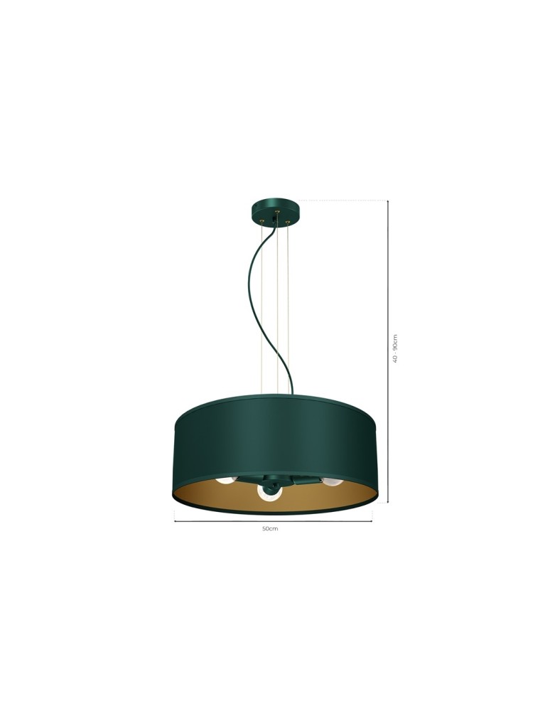 Milagro Lampa wisząca VERDE GREEN 3xE27 MLP7879 Milagro Lampa wisząca VERDE GREEN 3xE27 MLP7879