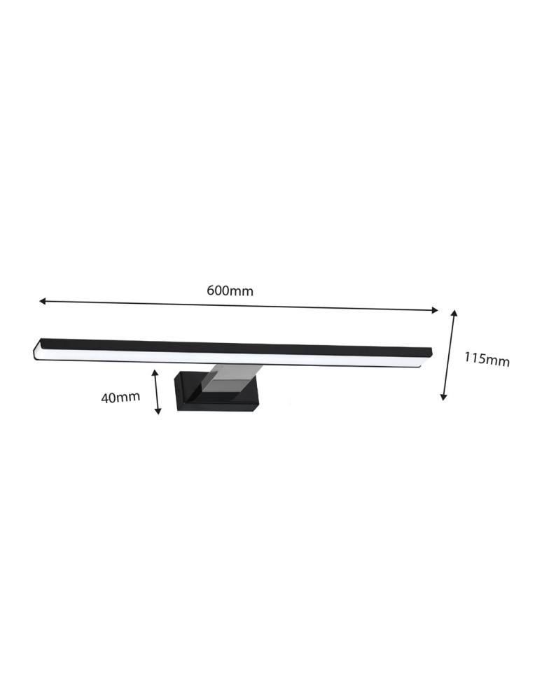 Milagro Kinkiet SHINE BLACK/CHROME 60cm 13,8W LED ML7883 Milagro Kinkiet SHINE BLACK/CHROME 60cm 13,8W LED ML7883