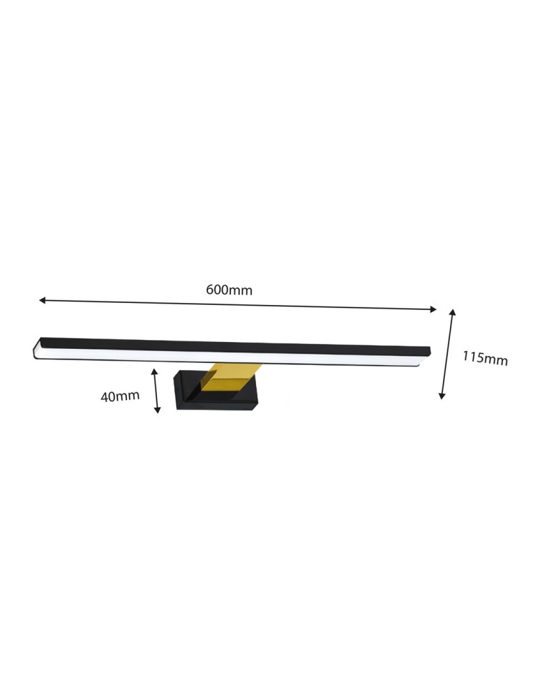 Milagro Kinkiet SHINE BLACK/GOLD 60cm 13,8W LED ML7885