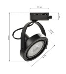 Gotowe zestawy szynoprzewodów - Milagro Zestaw Szynoprzewód 3xLugar (AR111-GU10) + Prowadnica 1,5m - Czarny ML7912 - product 4