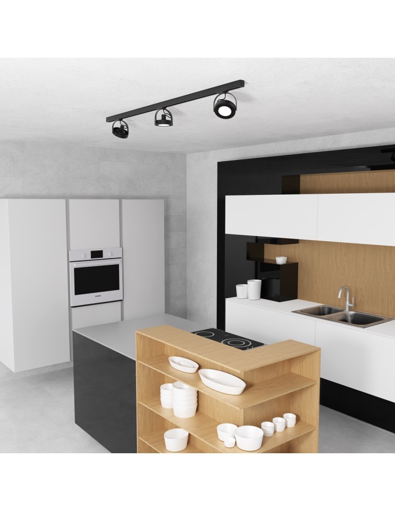 Milagro Zestaw Szynoprzewód 3xLugar (AR111-GU10) + Prowadnica 1,5m - Czarny ML7912