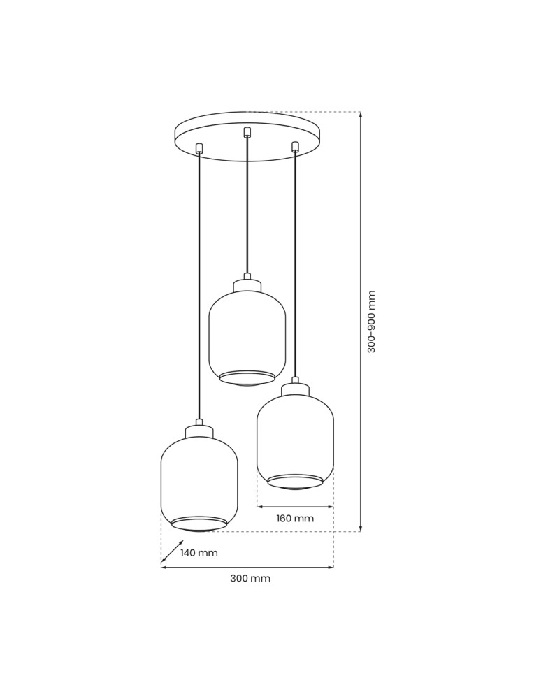 Milagro Lampa wisząca SOMBRA AMBER 3xE27 MLP8372 Milagro Lampa wisząca SOMBRA AMBER 3xE27 MLP8372