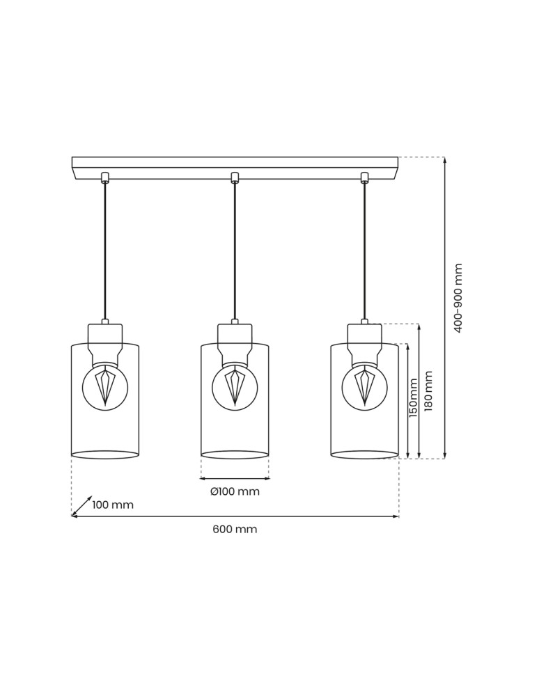 Milagro Lampa wisząca MADERA 3xE27 MLP8555