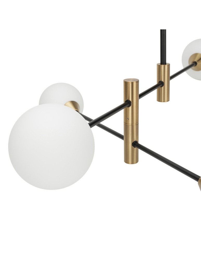 ITALUX Marino Wisząca G9 4x25W Czarny/Mosiądz PND-9148-4-OPAL