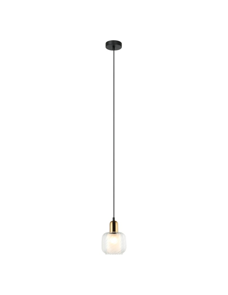 Lampy wiszące - ITALUX Lamezia Wisząca E27 1x40W Brązowy/Czarny PND-67594-1-BRO+CL - product kolory-swiatla.pl 3