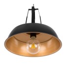 Lampy wiszące loftowe - ITALUX Paloma Wisząca E27 1x60W Czarny MDM-3619/1M BK+GD - produkt 3