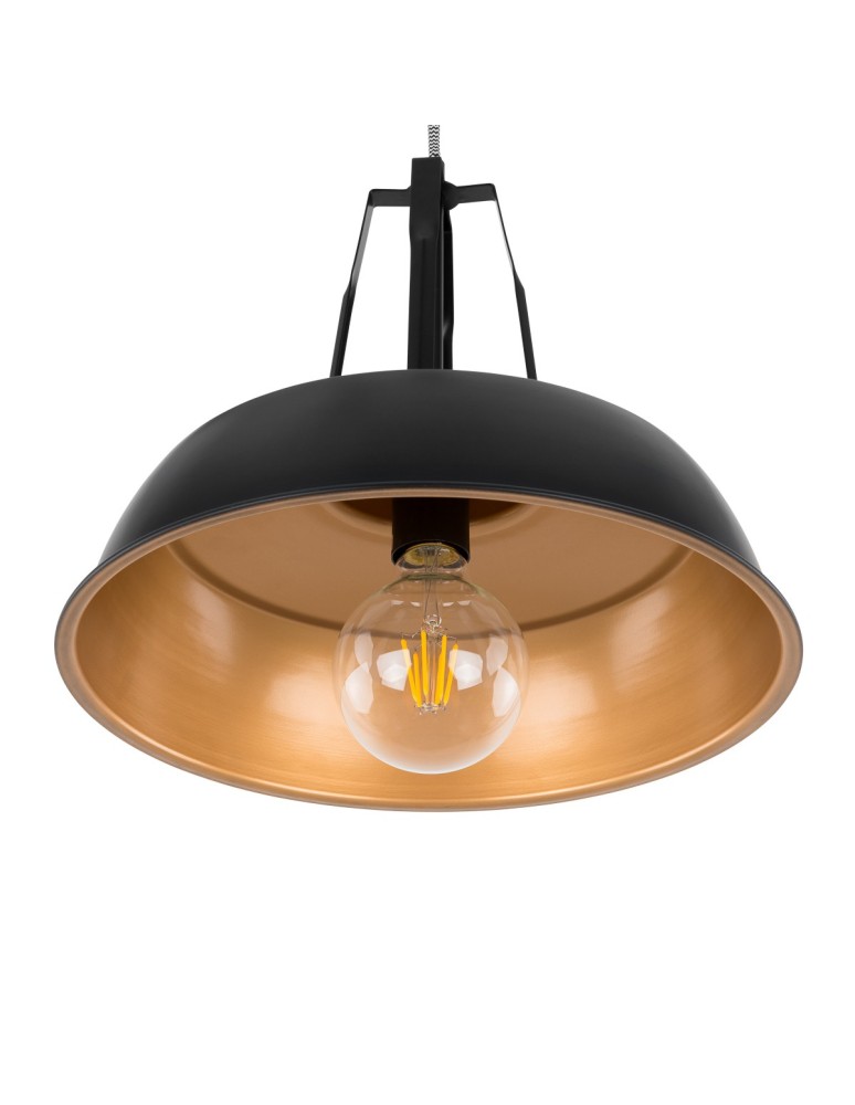 Lampy wiszące loftowe - ITALUX Paloma Wisząca E27 1x60W Czarny MDM-3619/1M BK+GD - produkt kolory-swiatla.pl 3