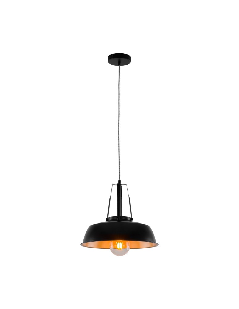 Lampy wiszące loftowe - ITALUX Paloma Wisząca E27 1x60W Czarny MDM-3619/1M BK+GD - produkt kolory-swiatla.pl 4