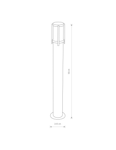Nowodvorski SIROCCO Zewnętrzna Słupek Max moc 1x60W E27 IP44 Grafitowy 3396 - produkt 2
