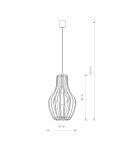 Lampy wiszące - Nowodvorski IKA A Sufitowa Wisząca Max moc 60W E27  Naturalne drewno 4171 - product 2