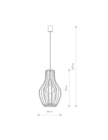 Nowodvorski IKA A Sufitowa Wisząca Max moc 60W E27  Naturalne drewno 4171 - produkt 2