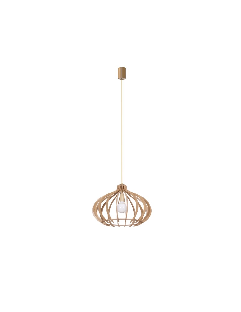 Nowodvorski IKA D Sufitowa Wisząca Max moc 60W E27  Naturalne drewno 4174