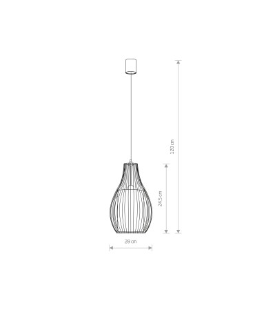 Nowodvorski CAMILLA Sufitowa Wisząca Max moc 1x40W E27  Czarny 4610 - produkt 2