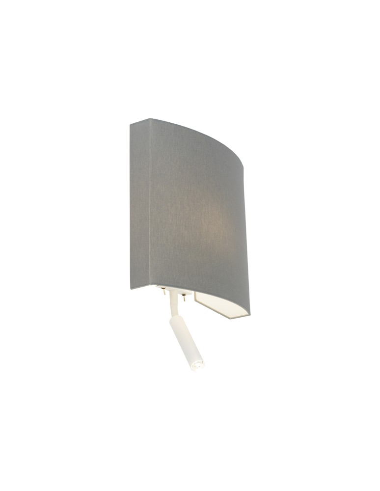 Nowodvorski BORDE Ścienna Kinkiet z włącznikiem Max moc 40W, 10W only LED E27, G9  Szary 7987