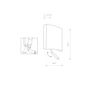 Kinkiety do czytania - Nowodvorski BORDE Ścienna Kinkiet z włącznikiem Max moc 40W, 10W only LED E27, G9  Szary 7987 - product 4