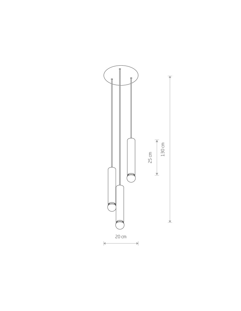 Lampy wiszące potrójne - Nowodvorski BATON Sufitowa Wisząca Max moc 10W only LED E27  Mosiądz 7855 - product kolory-swiatla.pl 3