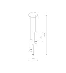 Lampy wiszące potrójne - Nowodvorski BATON Sufitowa Wisząca Max moc 10W only LED E27  Czarny 7856 - product 3