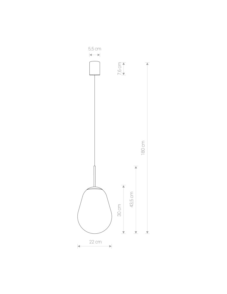 Nowodvorski PEAR S Sufitowa Wisząca Max moc 40W E27  Transparentny 7800