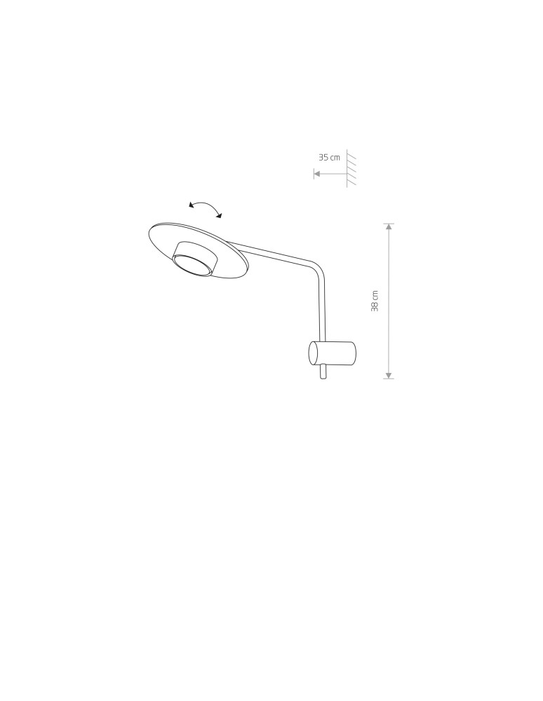 Kinkiety na wysięgniku - Nowodvorski DISK Ścienna Kinkiet Max moc 8W GX53  Czarny 7645 - product kolory-swiatla.pl 3